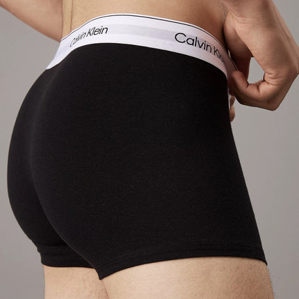 Calvin Klein short 3 pack icon cotton stretch trunks grey heather / white / black heren LV00NB4392-MP1 Calvin Klein boxer lot de 3 icon cotton stretch trunks grey heather / white / black hommes