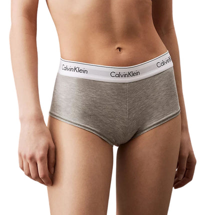 Calvin Klein short modern cotton high waisted boxers grey heather dames 0000F3788E-020 Calvin Klein shorty modern cotton high waisted boxers grey heather femmes