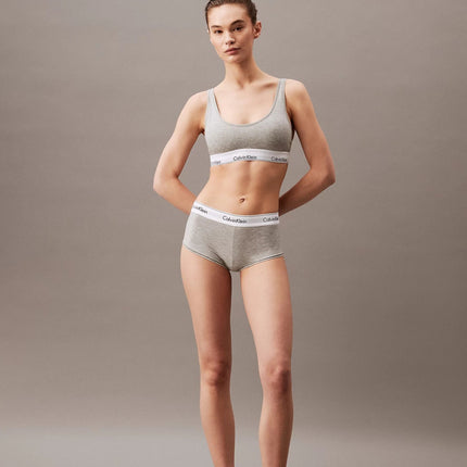 Calvin Klein short modern cotton high waisted boxers grey heather dames 0000F3788E-020 Calvin Klein shorty modern cotton high waisted boxers grey heather femmes