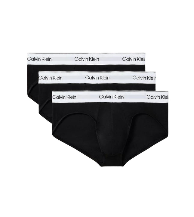 Calvin Klein slip 3 pack icon cotton stretch hip briefs black heren LV00NB4388-UB1 Calvin Klein slip lot de 3 icon cotton stretch hip briefs black hommes