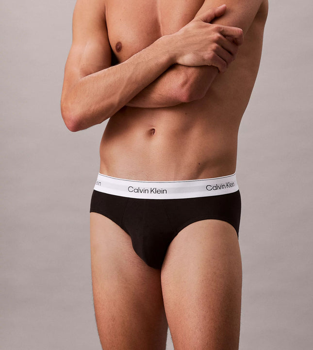 Calvin Klein slip 3 pack icon cotton stretch hip briefs black heren LV00NB4388-UB1 Calvin Klein slip lot de 3 icon cotton stretch hip briefs black hommes