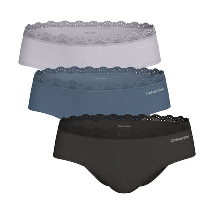 Calvin Klein slip 3 pack microfiber stretch hipster briefs black / blue tulip / frosty lilac dames LV00QD5302-3FD Calvin Klein slip lot de 3 microfiber stretch hipster briefs black / blue tulip / frosty lilac femmes
