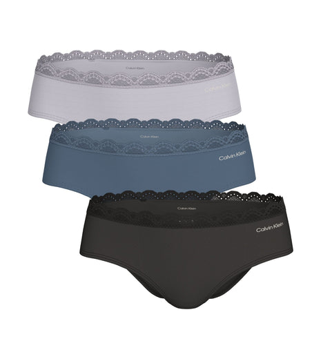 Calvin Klein slip 3 pack microfiber stretch hipster briefs black / blue tulip / frosty lilac dames LV00QD5302-3FD Calvin Klein slip lot de 3 microfiber stretch hipster briefs black / blue tulip / frosty lilac femmes
