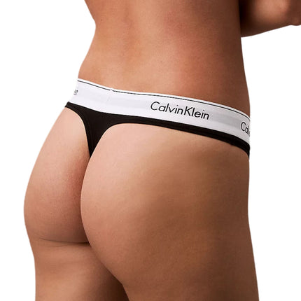 Calvin Klein string icon cotton modal black dames 0000F3786E-001 Calvin Klein string icon cotton modal black femmes