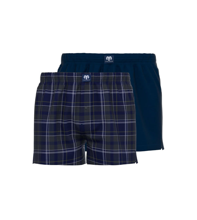 Ceceba wijde boxershort 2 pack canadian woven boxer shorts dark blue heren 10199-5109-634 Ceceba caleçon lot de 2 canadian woven boxer shorts dark blue hommes