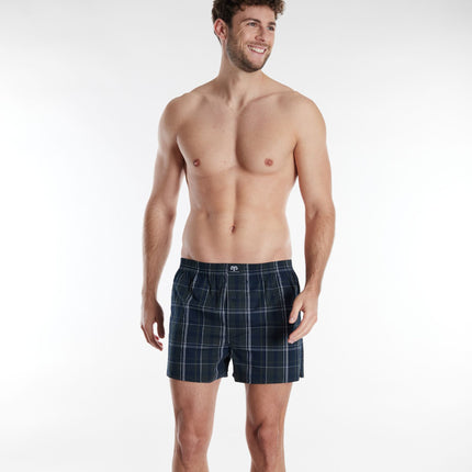Ceceba wijde boxershort 2 pack canadian woven boxer shorts dark blue heren 10199-5109-634 Ceceba caleçon lot de 2 canadian woven boxer shorts dark blue hommes