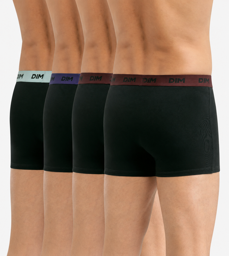 Dim short 4 pack mix and colors black waistband bordeaux / blue marine / blue heren