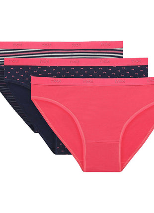 Dim slip 3 pack les pockets cotton stretch pretty rose dames