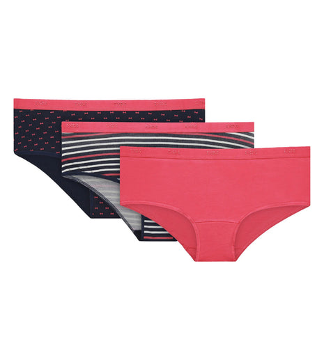 Dim short 3 pack les pockets cotton stretch boxer pretty rose dames
