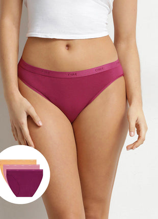Dim slip 3 pack Ecodim cotton stretch fruits des Bois dames