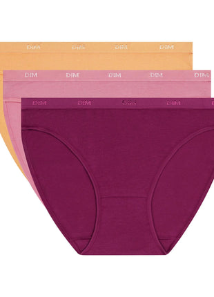 Dim slip 3 pack Ecodim cotton stretch fruits des Bois dames