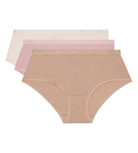 Dim short 3 pack Ecodim cotton stretch boxer peau/rose/nacre dames