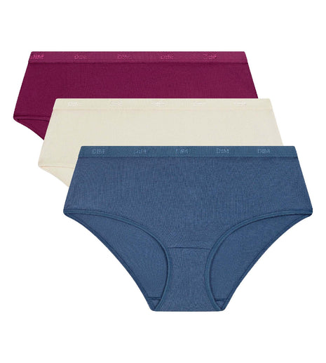 Dim short 3 pack Ecodim cotton stretch boxer bleu cendré dames