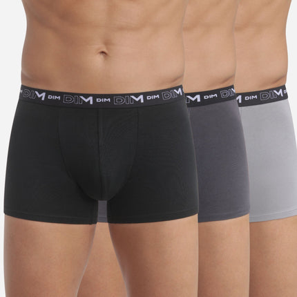 Dim short 3 pack cotton stretch boxer black / dark grey / grey heren D6596-B3A Dim boxer 3 pack cotton stretch boxer black / dark grey / grey hommes