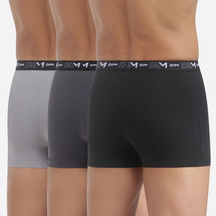 Dim short 3 pack cotton stretch boxer black / dark grey / grey heren D6596-B3A Dim boxer 3 pack cotton stretch boxer black / dark grey / grey hommes