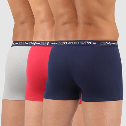 Dim short 3 pack cotton stretch boxer blue / red / grey heren D6596-9LH Dim boxer 3 pack cotton stretch boxer blue / red / grey hommes
