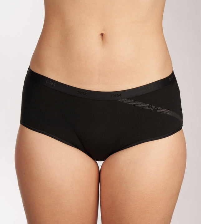 Dim short 3 pack les pockets cotton stretch boxer black / grey dames D4C20-DP6 Dim shorty lot de 3 les pockets cotton stretch boxer black / grey femmes