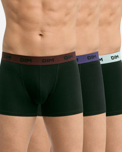 Dim short 3 pack mix and colors black waistband bordeaux / blue marine / blue heren D005D-ATL Dim boxer 3 pack cotton stretch boxer black waistband bordeaux / blue marine / blue hommes