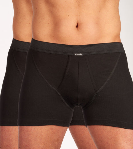 Dulcia short 2 pack new basic cotton 4-1 rib black heren 678-0560-black Dulcia boxer lot de 2 new basic cotton 4-1 rib black hommes
