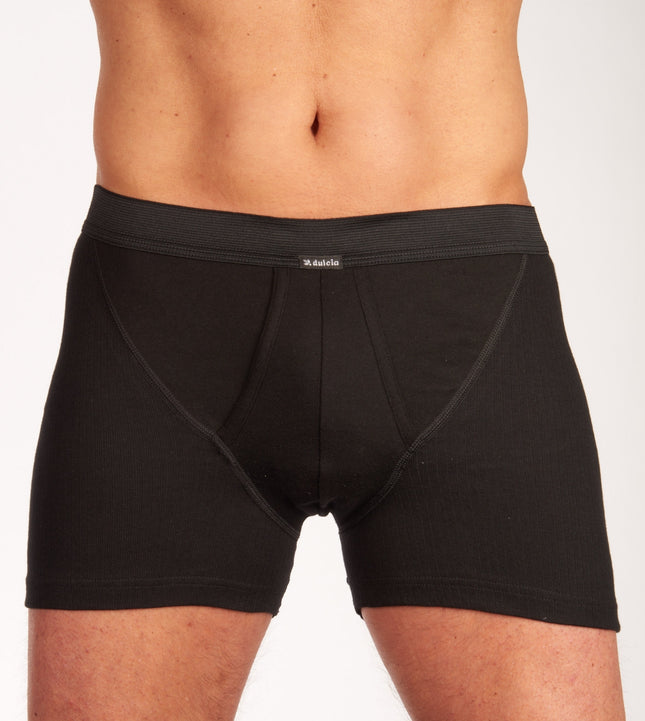 Dulcia short 2 pack new basic cotton 4-1 rib black heren 678-0560-black Dulcia boxer lot de 2 new basic cotton 4-1 rib black hommes

