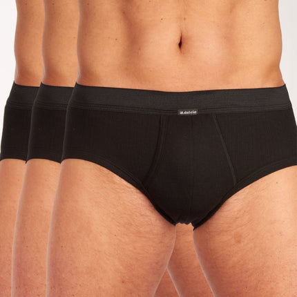 Dulcia slip 3 pack new basic cotton 4-1 rib black heren 678-0540-black Dulcia slip lot de 3 new basic cotton 4-1 rib black hommes
