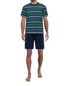Götzburg pyjama korte broek bray round dark green heren 452300-5667-322 Götzburg pyjama pantalon court bray round dark green hommes