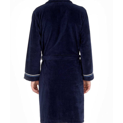 Hom badjas transat bathrobe navy heren 402443-00RA Hom peignoir transat bathrobe navy hommes