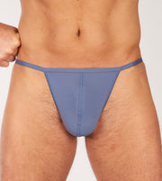 Hom string plumes g-string midblue heren