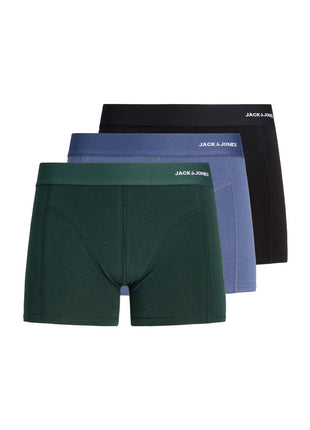 Jack & Jones short 3 pack jaccomo trunks black Pine Black Blue heren