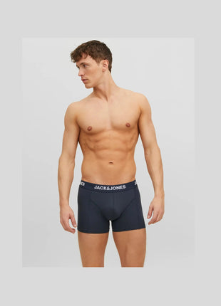 Jack & Jones short 3 pack jacanthony trunks black blue night heren