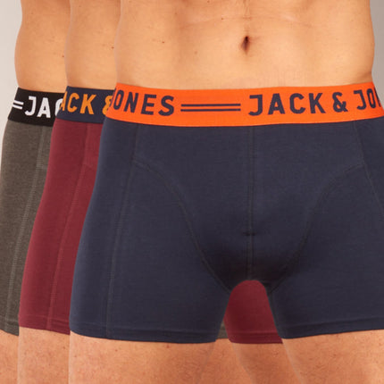 Jack & Jones short 3 pack jaclichfield trunks burgundy heren 12113943-2345331 Jack & Jones boxer lot de 3 jaclichfield trunks burgundy hommes

