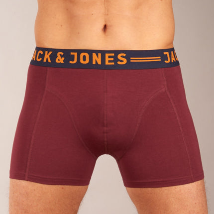 Jack & Jones short 3 pack jaclichfield trunks burgundy heren 12113943-2345331 Jack & Jones boxer lot de 3 jaclichfield trunks burgundy hommes
