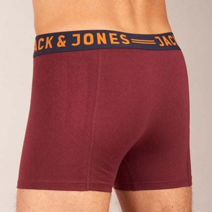 Jack & Jones short 3 pack jaclichfield trunks burgundy heren 12113943-2345331 Jack & Jones boxer lot de 3 jaclichfield trunks burgundy hommes
