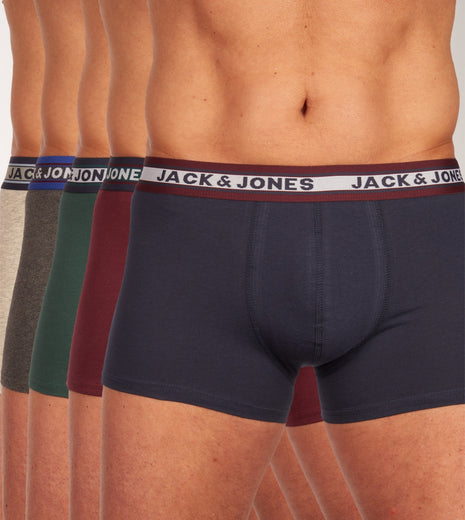 Jack & Jones short 5 pack jacoliver trunks multi heren 12165348-3228265 Jack & Jones boxer lot de 5 jacoliver trunks multi hommes
