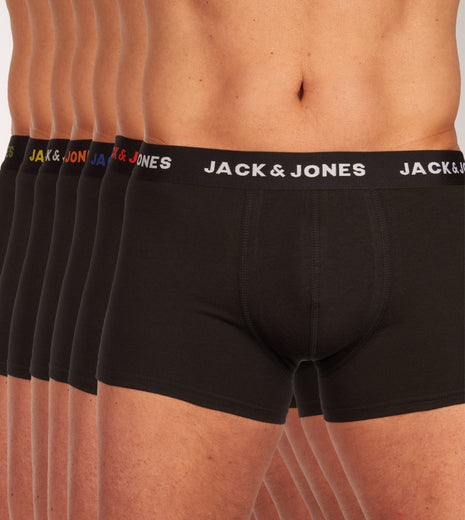 Jack & Jones short 7 pack jacbasic trunks black heren 12165587-3235165 Jack & Jones boxer lot de 7 jacbasic trunks black hommes
