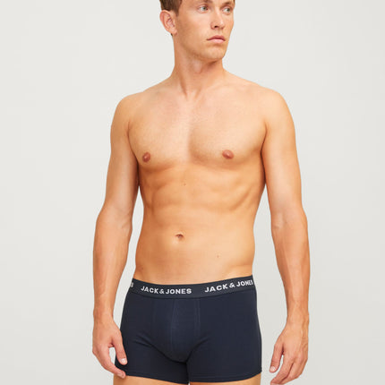 Jack & Jones short 7 pack jacbasic trunks light grey melange / navy blazer / black heren 12165587-4609827 Jack & Jones boxer lot de 7 jacbasic trunks light grey melange / navy blazer / black hommes