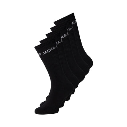 Jack & Jones sokken 5 paar jacbasic logo tennis sock black heren 12179475-3453662 Jack & Jones chaussettes 5 paires jacbasic logo tennis sock black hommes
