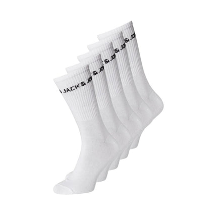 Jack & Jones sokken 5 paar jacbasic logo tennis sock white heren 12179475-3453663 Jack & Jones chaussettes 5 paires jacbasic logo tennis sock white hommes
