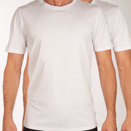 Jack & Jones t-shirt ronde hals 2 pack jacbasic tee white heren 12133913-2716005 Jack & Jones t-shirt col rond lot de 2 jacbasic tee white hommes
