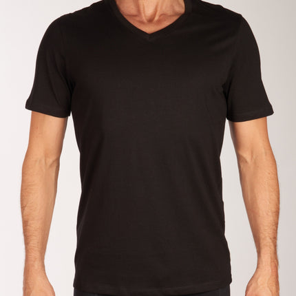 Jack & Jones t-shirt v-hals 2 pack jacbasic tee black heren 12133914-2716018 Jack & Jones t-shirt col v lot de 2 jacbasic tee black hommes
