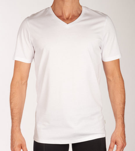 Jack & Jones t-shirt v-hals 2 pack jacbasic tee white heren 12133914-2716019 Jack & Jones t-shirt col v lot de 2 jacbasic tee white hommes
