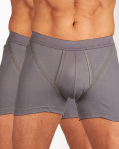 Mango short 2 pack 1-1 rib box grey heren 685-5430-box grey Mango boxer lot de 2 1-1 rib box grey hommes
