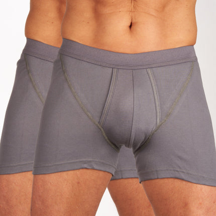 Mango short 2 pack 1-1 rib box grey heren 685-5430-box grey Mango boxer lot de 2 1-1 rib box grey hommes
