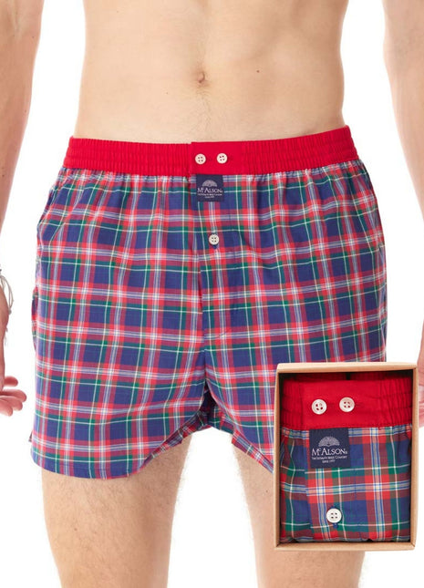 McAlson wijde boxershort gingham red heren M5069 McAlson caleçon gingham red hommes
