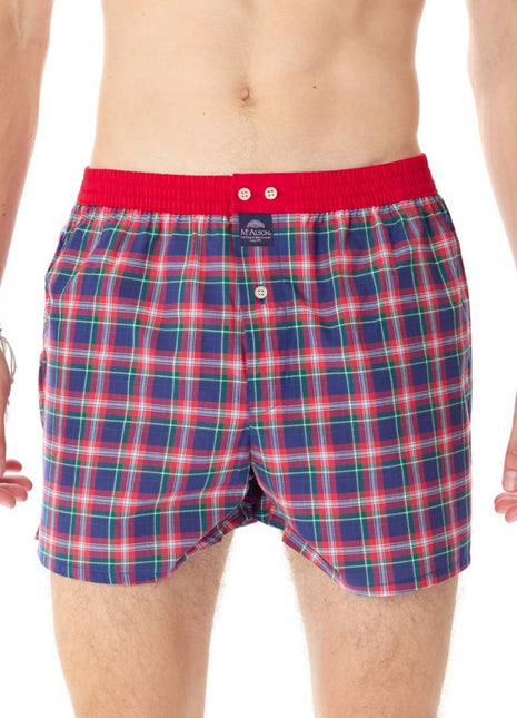McAlson wijde boxershort gingham red heren M5069 McAlson caleçon gingham red hommes
