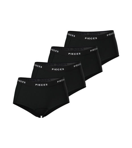 Pieces short 4 pack pclogo lady boxer black dames 17106857-3423812 Pieces shorty 4 pack pclogo lady boxer black femmes