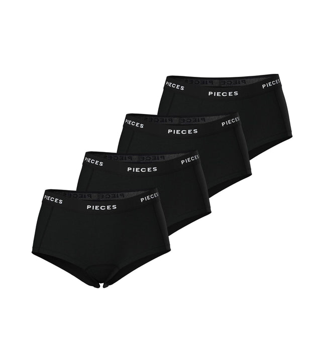 Pieces short 4 pack pclogo lady boxer black dames 17106857-3423812 Pieces shorty 4 pack pclogo lady boxer black femmes