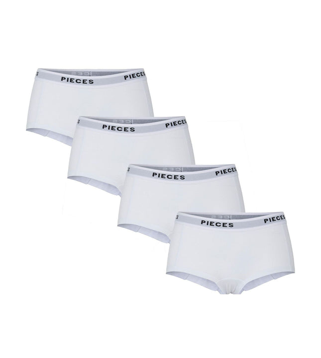 Pieces short 4 pack pclogo lady boxer bright white dames 17106857-3423813 Pieces shorty 4 pack pclogo lady boxer bright white femmes