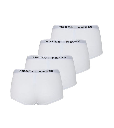 Pieces short 4 pack pclogo lady boxer bright white dames 17106857-3423813 Pieces shorty 4 pack pclogo lady boxer bright white femmes