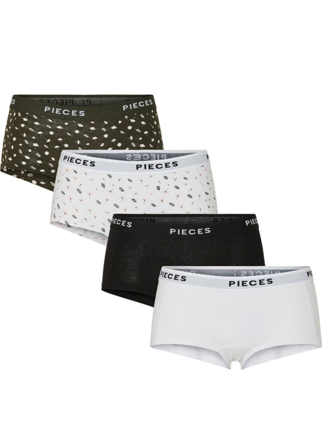 Pieces short 4 pack pclogo lady boxer forest night dames 17156241-4868364 Pieces shorty 4 pack pclogo lady boxer forest night femmes